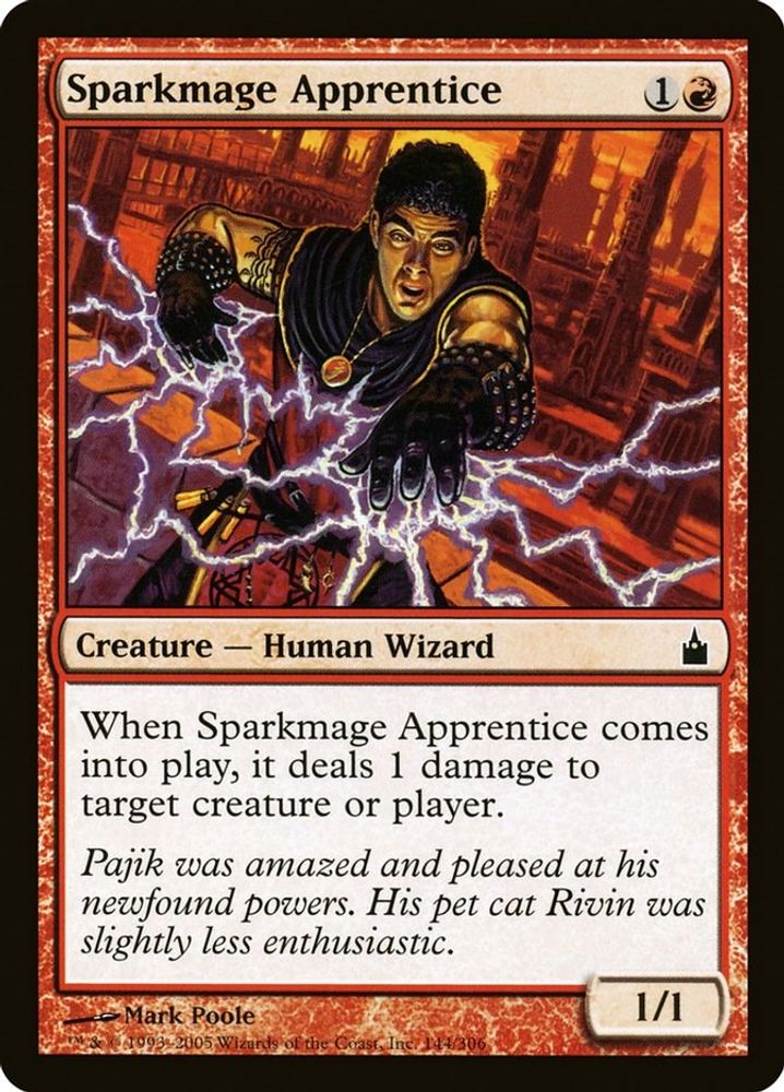 2005 Magic: The Gathering: Ravnica: City of Guilds (RAV) - Sparkmage Apprentice (#144, Common) (, Near Mint)