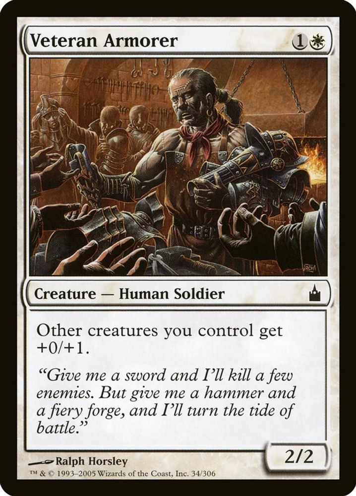 2005 Magic: The Gathering: Ravnica: City of Guilds (RAV) - Veteran Armorer (#34, Common) (, Near Mint)