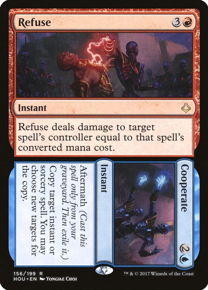 2017 Magic: The Gathering: Hour of Devastation (HOU) - Refuse Cooperate (#156, Rare) (, Near Mint)