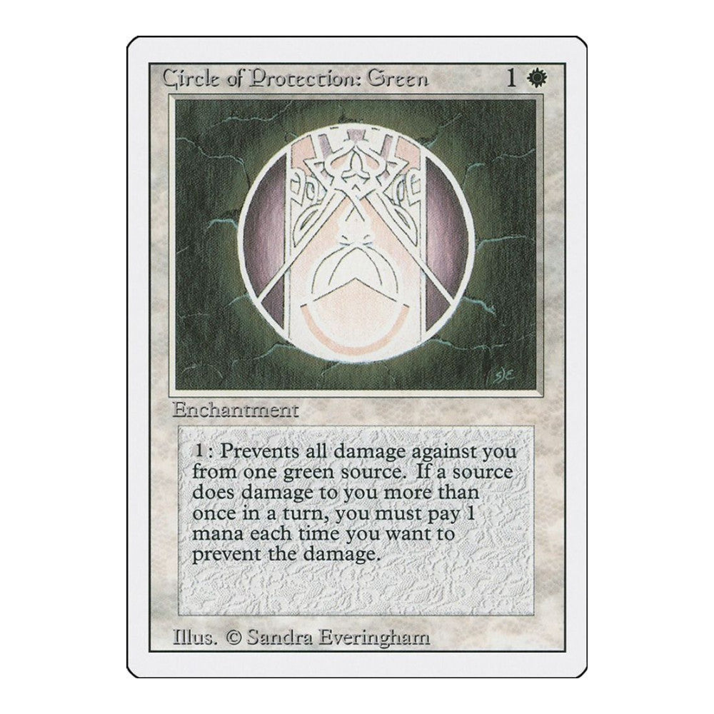 1994 Magic: The Gathering: Revised Edition (3ED) - Circle of Protection Green (#11, Common) (, Near Mint)