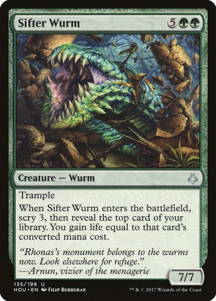 2017 Magic: The Gathering: Hour of Devastation (HOU) - Sifter Wurm (#135, Uncommon) (, Near Mint)