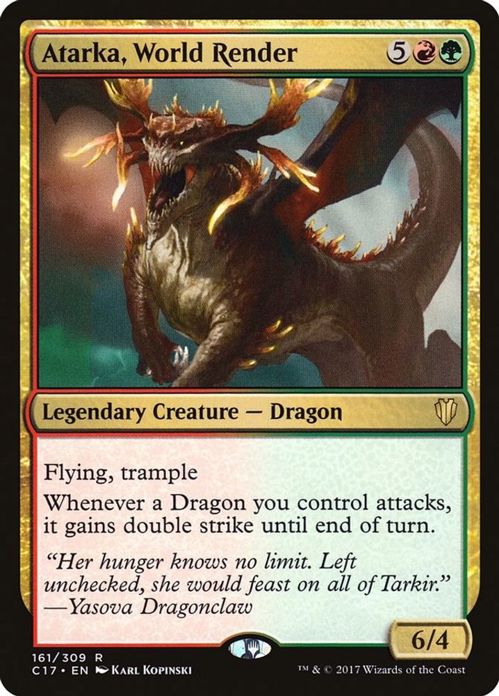 2017 Magic: The Gathering: Commander 2017 (C17) - Atarka World Render (#161, Rare) (, Near Mint)