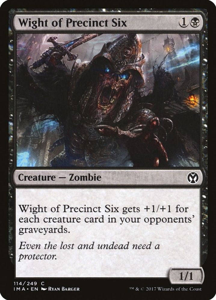 2017 Magic: The Gathering: Iconic Masters (IMA) - Wight of Precinct Six (#114, Common) (, Near Mint)