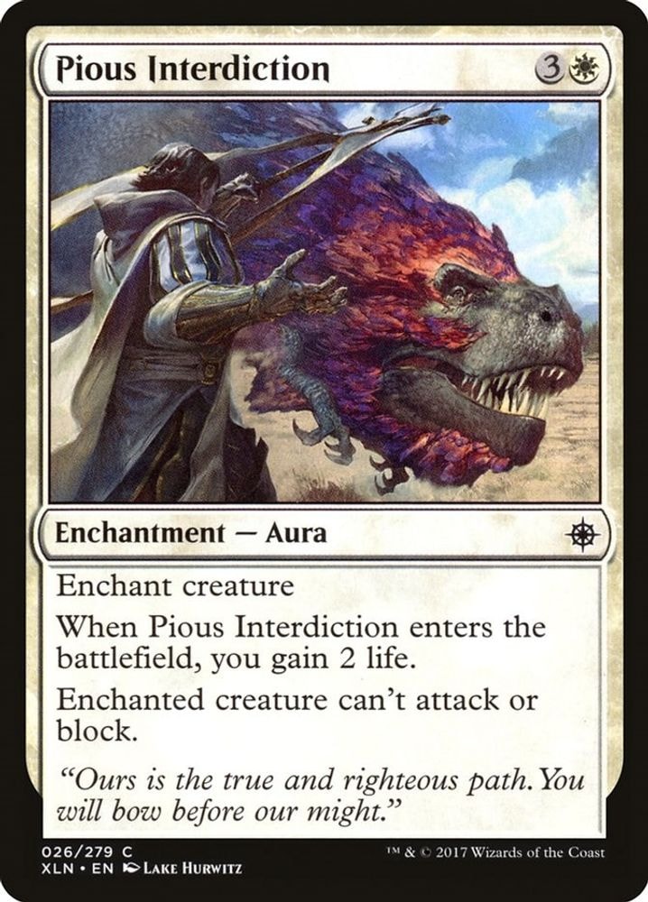 2017 Magic: The Gathering: Ixalan (XLN) - Pious Interdiction (#26, Common) (, Near Mint)
