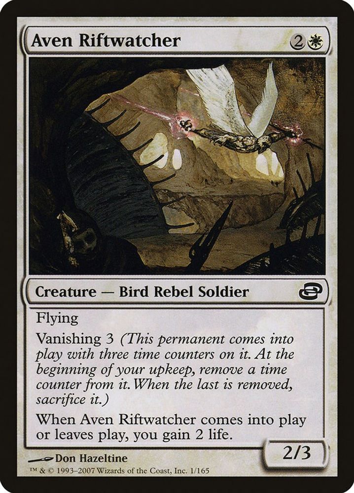 2007 Magic: The Gathering: Planar Chaos (PLC) - Aven Riftwatcher (#1, Common) (, Near Mint)
