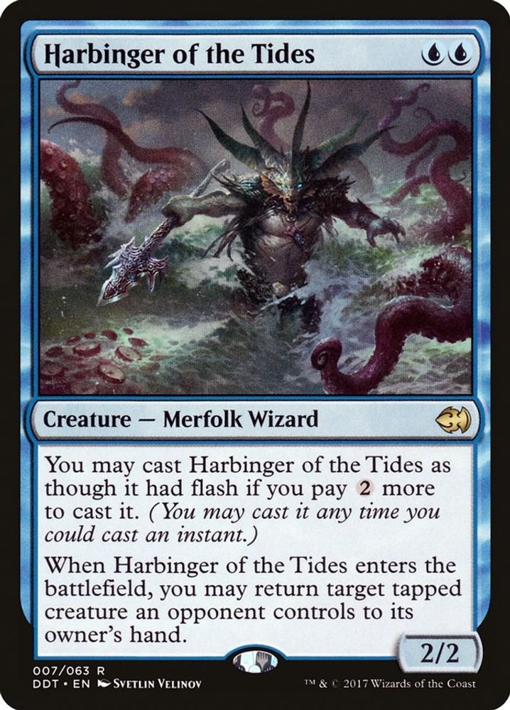 2017 Magic: The Gathering: Duel Decks: Merfolk vs. Goblins (DDT) - Harbinger of the Tides (#7, Rare) (, Near Mint)