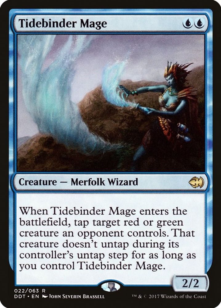 2017 Magic: The Gathering: Duel Decks: Merfolk vs. Goblins (DDT) - Tidebinder Mage (#22, Rare) (, Near Mint)