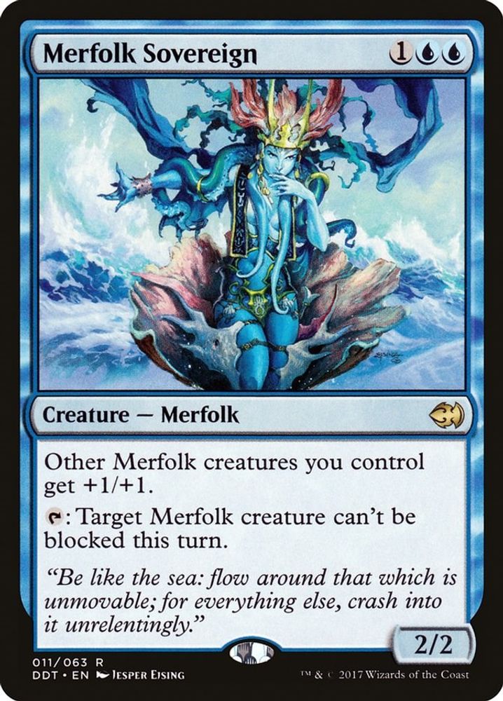2017 Magic: The Gathering: Duel Decks: Merfolk vs. Goblins (DDT) - Merfolk Sovereign (#11, Rare) (, Near Mint)