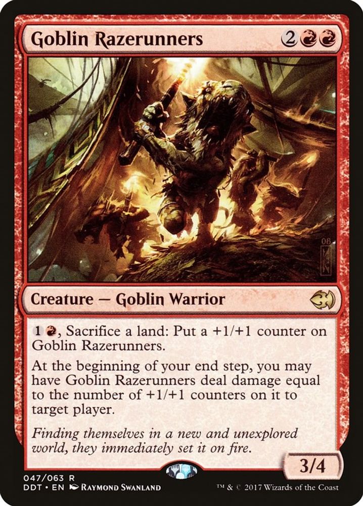 2017 Magic: The Gathering: Duel Decks: Merfolk vs. Goblins (DDT) - Goblin Razerunners (#47, Rare) (, Near Mint)