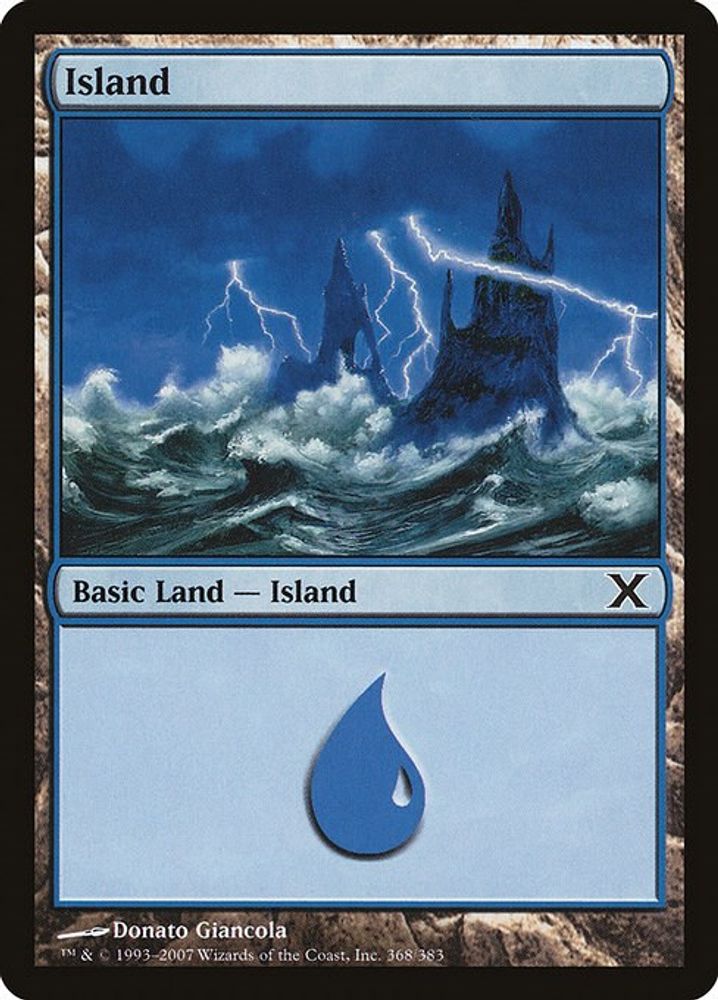 2007 Magic: The Gathering: 10th Edition (10E) - Island 368 (#368, Land) (, Near Mint)
