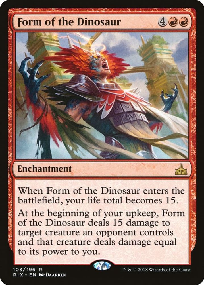 2018 Magic: The Gathering: Rivals of Ixalan (RIX) - Form of the Dinosaur (#103, Rare) (, Near Mint)