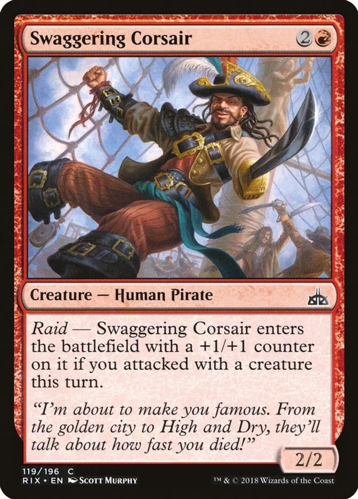 2018 Magic: The Gathering: Rivals of Ixalan (RIX) - Swaggering Corsair (#119, Common) (, Near Mint)