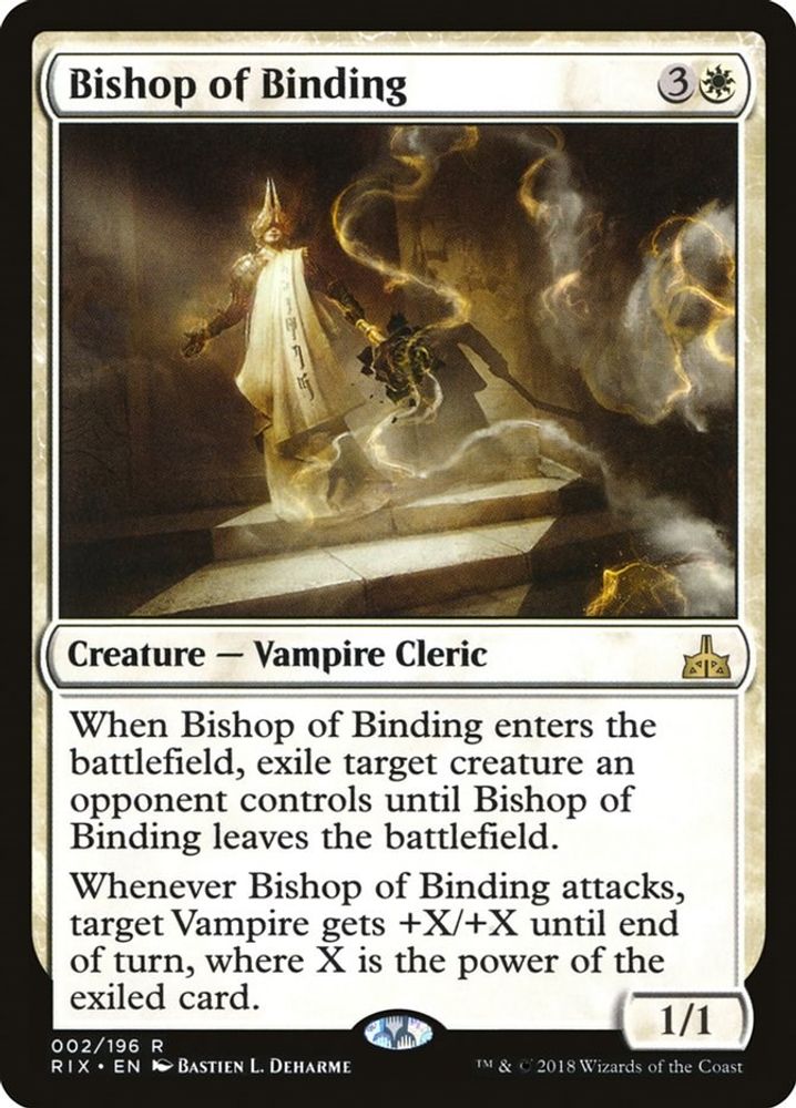 2018 Magic: The Gathering: Rivals of Ixalan (RIX) - Bishop of Binding (#2, Rare) (, Near Mint)