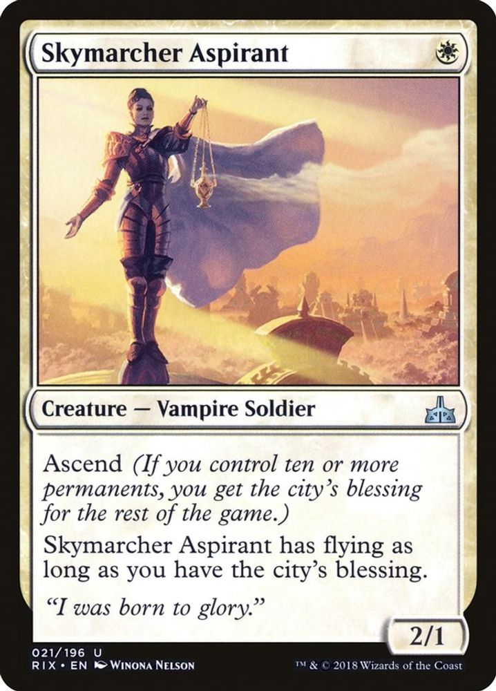 2018 Magic: The Gathering: Rivals of Ixalan (RIX) - Skymarcher Aspirant (#21, Uncommon) (, Near Mint)