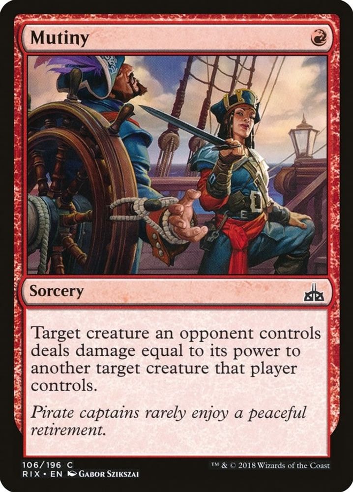 2018 Magic: The Gathering: Rivals of Ixalan (RIX) - Mutiny (#106, Common) (, Near Mint)
