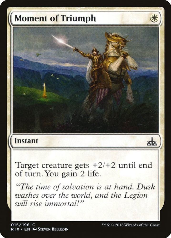 2018 Magic: The Gathering: Rivals of Ixalan (RIX) - Moment of Triumph (#15, Common) (, Near Mint)
