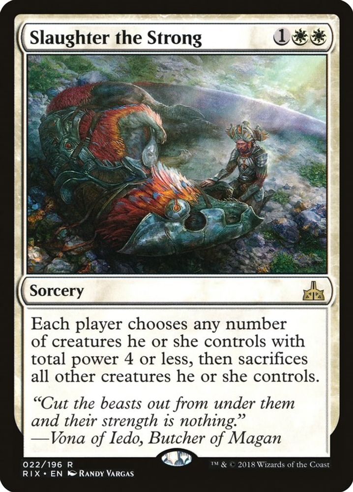 2018 Magic: The Gathering: Rivals of Ixalan (RIX) - Slaughter the Strong (#22, Rare) (, Near Mint)