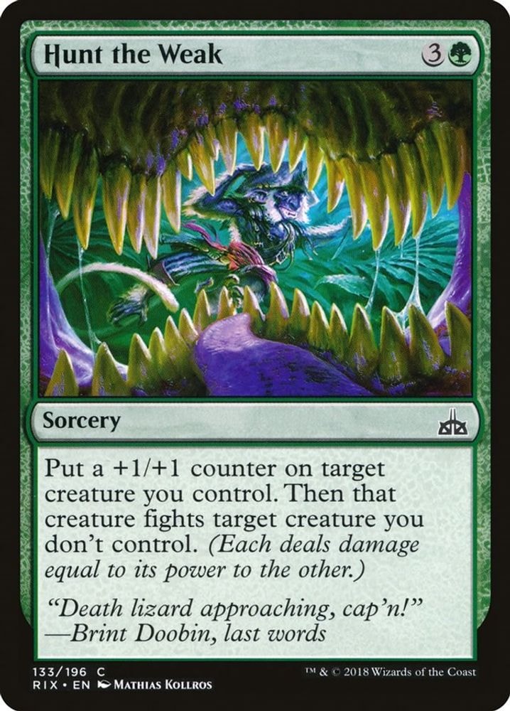 2018 Magic: The Gathering: Rivals of Ixalan (RIX) - Hunt the Weak (#133, Common) (, Near Mint)
