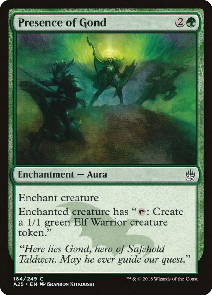 2018 Magic: The Gathering: Masters 25 (A25) - Presence of Gond (#184, Common) (, Near Mint)