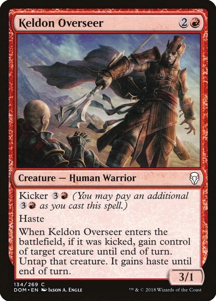 2018 Magic: The Gathering: Dominaria (DOM) - Keldon Overseer (#134, Common) (, Near Mint)
