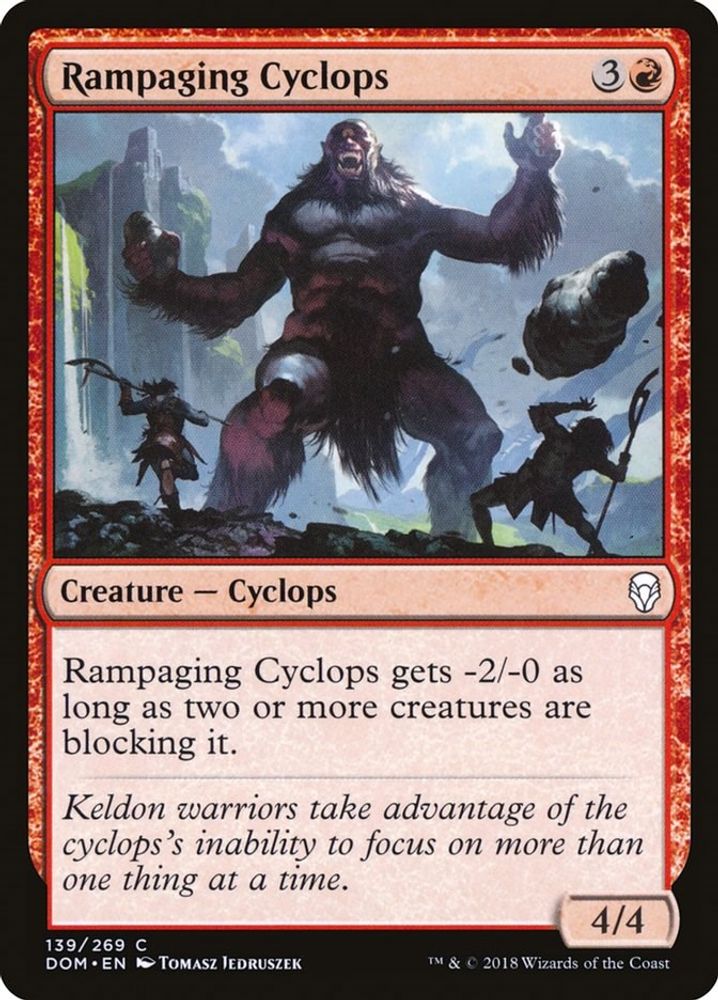 2018 Magic: The Gathering: Dominaria (DOM) - Rampaging Cyclops (#139, Common) (, Near Mint)