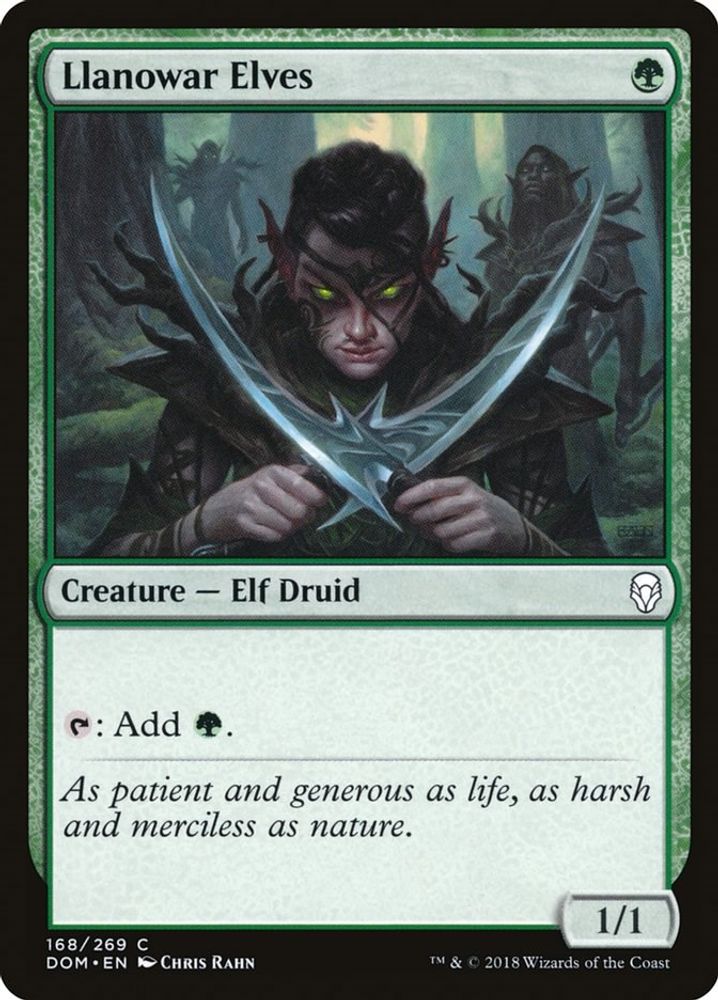2018 Magic: The Gathering: Dominaria (DOM) - Llanowar Elves (#168, Common) (, Near Mint)