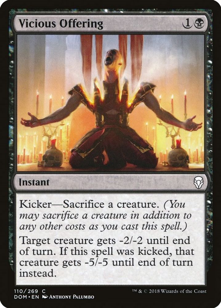 2018 Magic: The Gathering: Dominaria (DOM) - Vicious Offering (#110, Common) (, Near Mint)