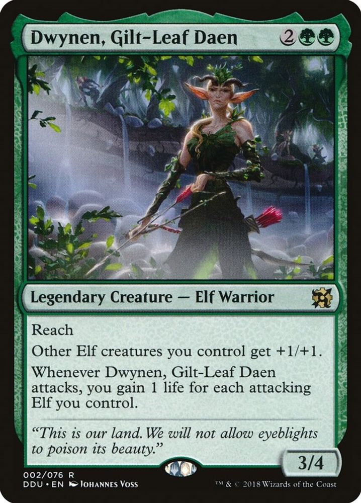 2018 Magic: The Gathering: Duel Decks: Elves vs. Inventors (DDU) - Dwynen Gilt Leaf Daen (#2, Rare) (, Near Mint)