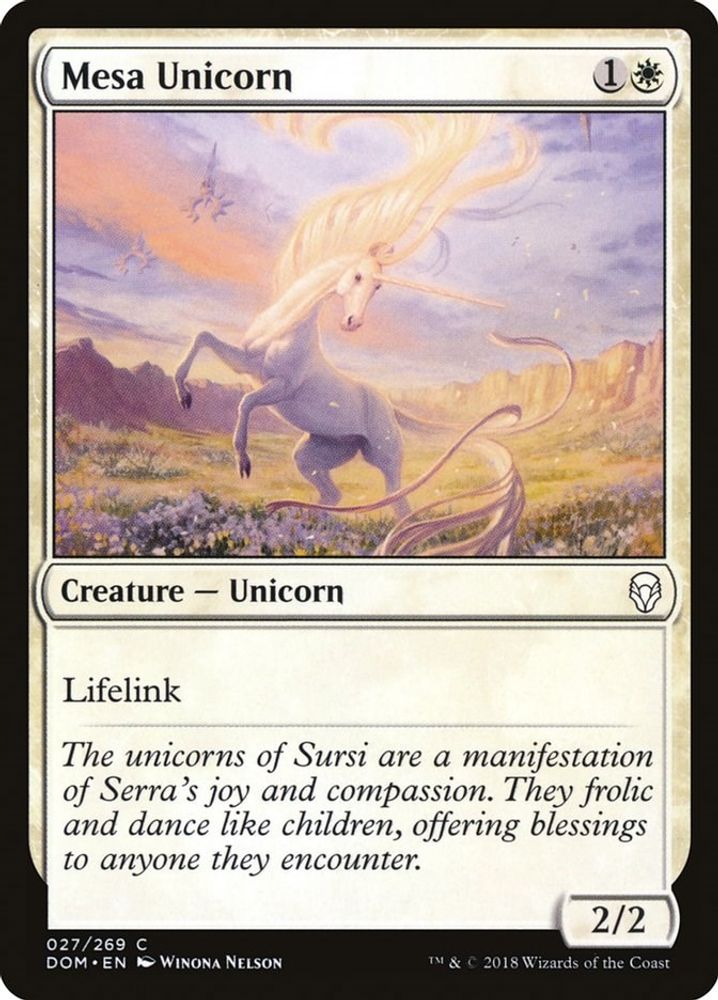 2018 Magic: The Gathering: Dominaria (DOM) - Mesa Unicorn (#27, Common) (, Near Mint)