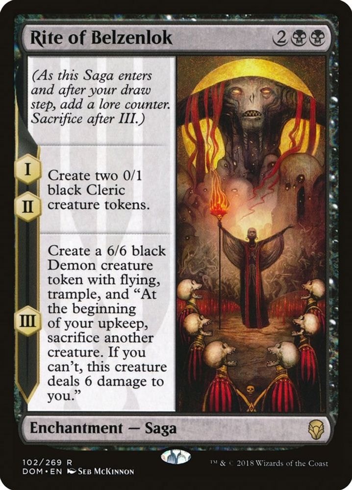 2018 Magic: The Gathering: Dominaria (DOM) - Rite of Belzenlok (#102, Rare) (, Near Mint)