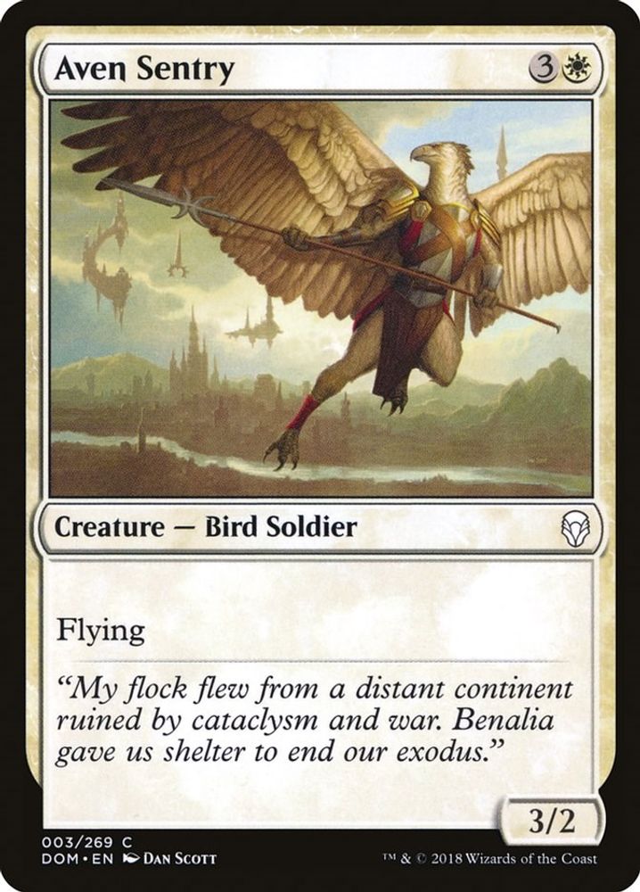 2018 Magic: The Gathering: Dominaria (DOM) - Aven Sentry (#3, Common) (, Near Mint)