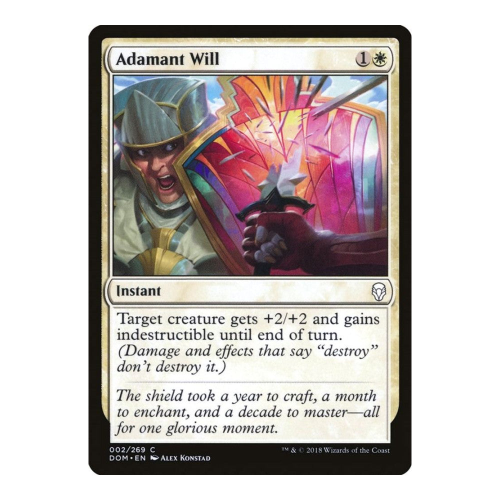 2018 Magic: The Gathering: Dominaria (DOM) - Adamant Will (#2, Common) (, Near Mint)