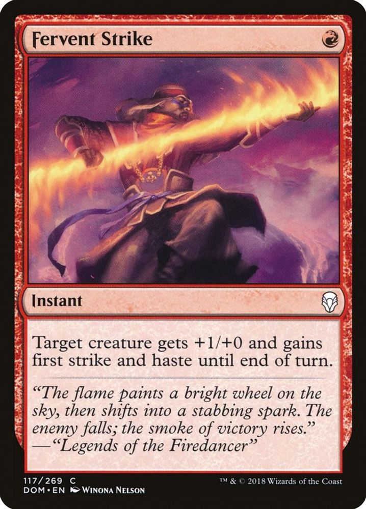 2018 Magic: The Gathering: Dominaria (DOM) - Fervent Strike (#117, Common) (, Near Mint)