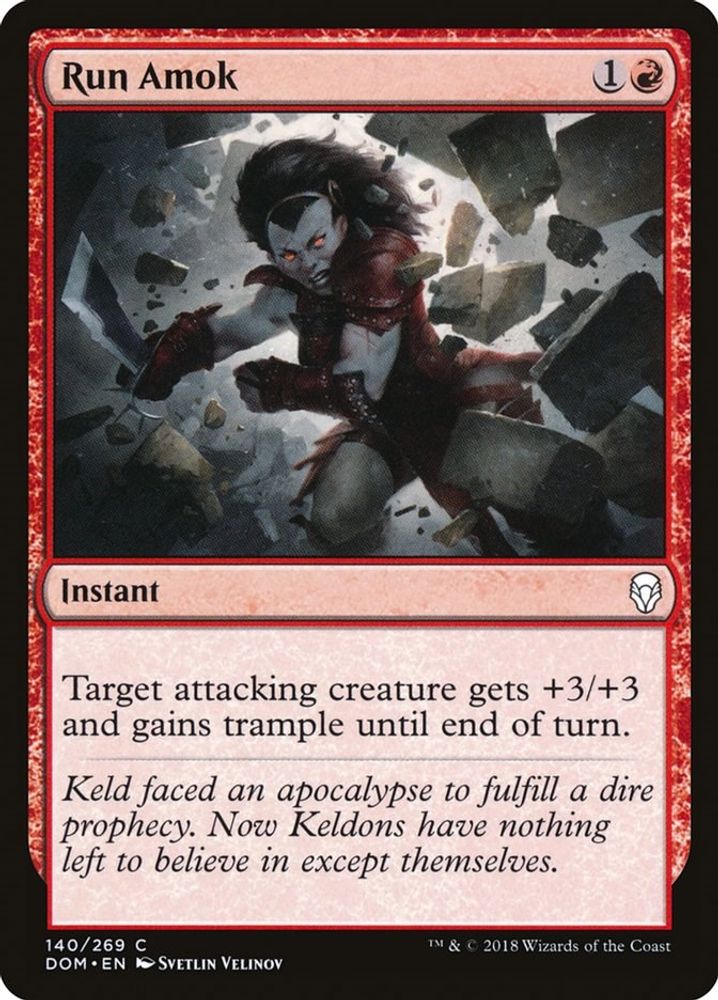 2018 Magic: The Gathering: Dominaria (DOM) - Run Amok (#140, Common) (, Near Mint)