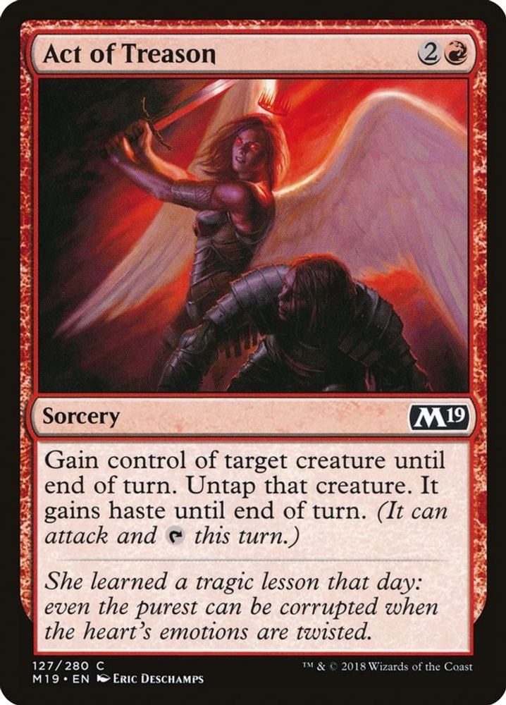 2018 Magic: The Gathering: Core Set 2019 (M19) - Act of Treason (#127, Common) (, Near Mint)