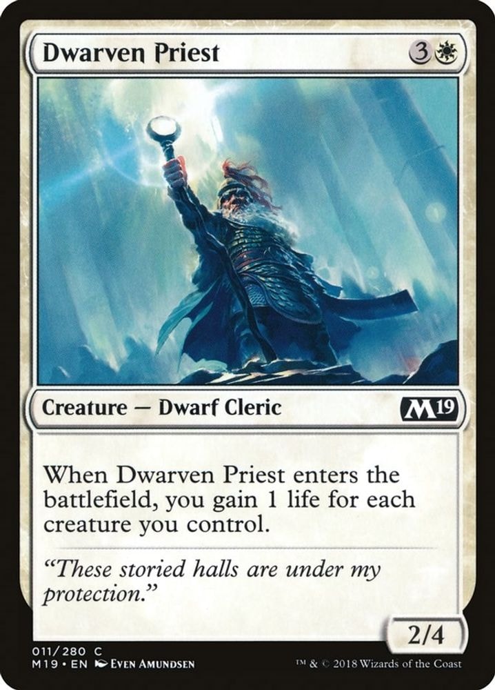 2018 Magic: The Gathering: Core Set 2019 (M19) - Dwarven Priest (#11, Common) (, Near Mint)