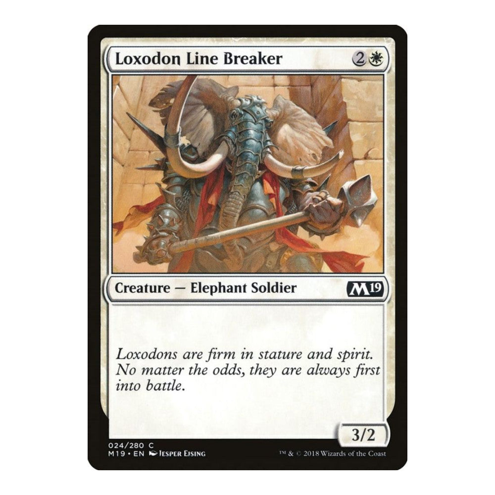 2018 Magic: The Gathering: Core Set 2019 (M19) - Loxodon Line Breaker (#24, Common)