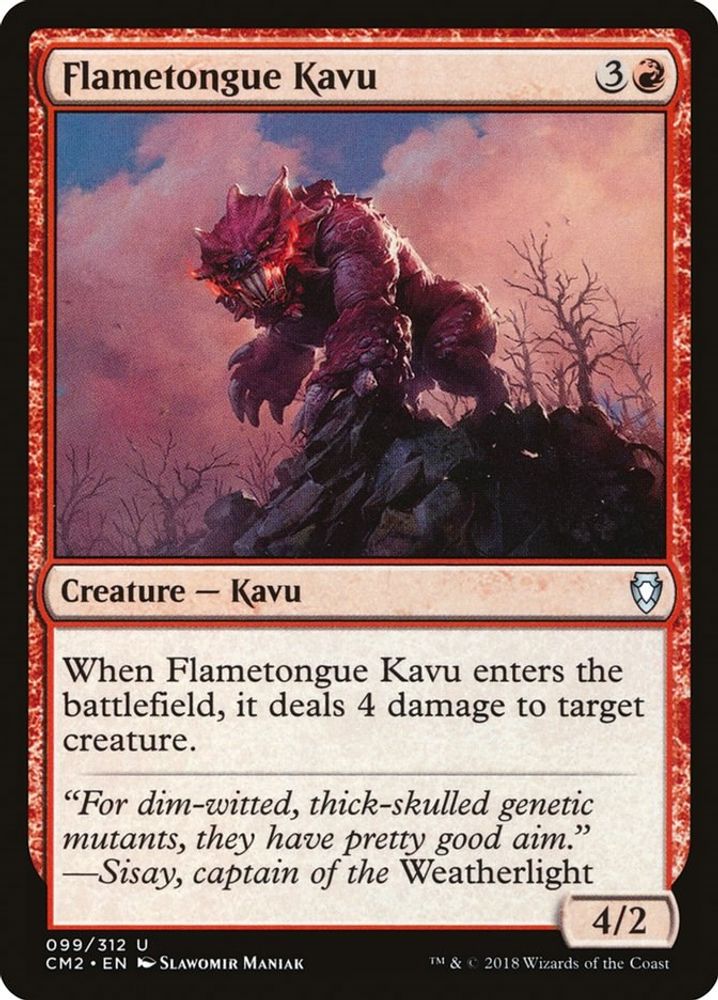 2018 Magic: The Gathering: Commander Anthology Volume II (CM2) - Flametongue Kavu (#99, Uncommon) (, Near Mint)