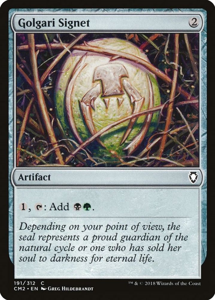 2018 Magic: The Gathering: Commander Anthology Volume II (CM2) - Golgari Signet 191 (#191, Common) (, Near Mint)