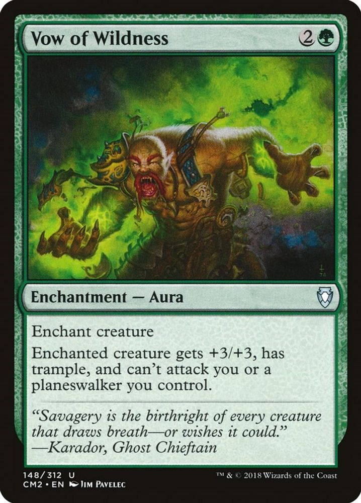 2018 Magic: The Gathering: Commander Anthology Volume II (CM2) - Vow of Wildness (#148, Uncommon) (, Near Mint)