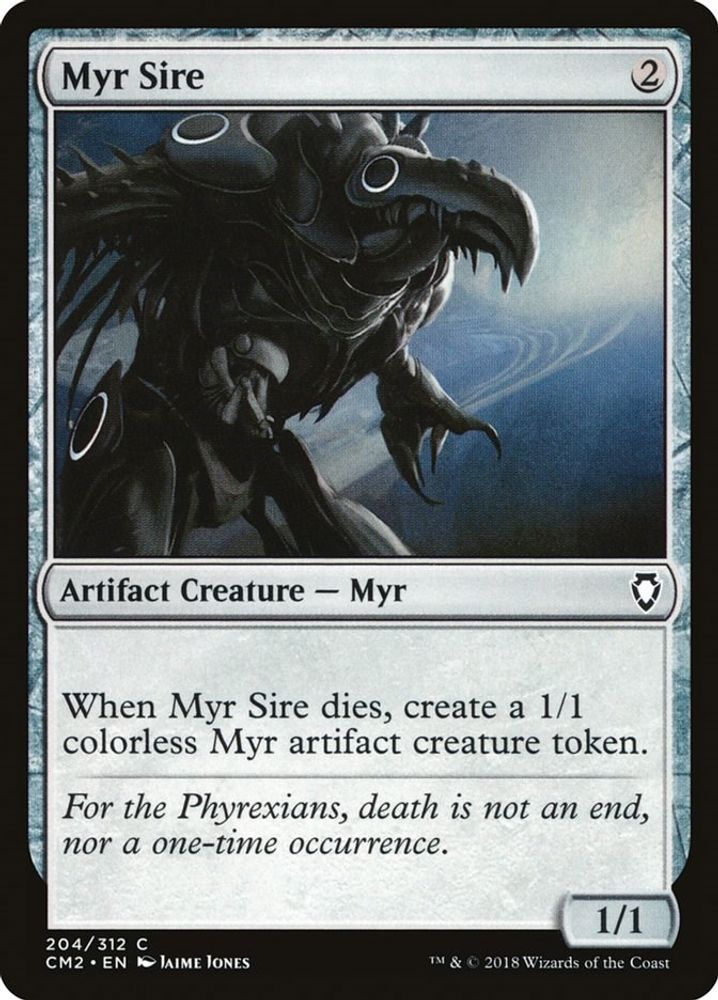 2018 Magic: The Gathering: Commander Anthology Volume II (CM2) - Myr Sire (#204, Common) (, Near Mint)