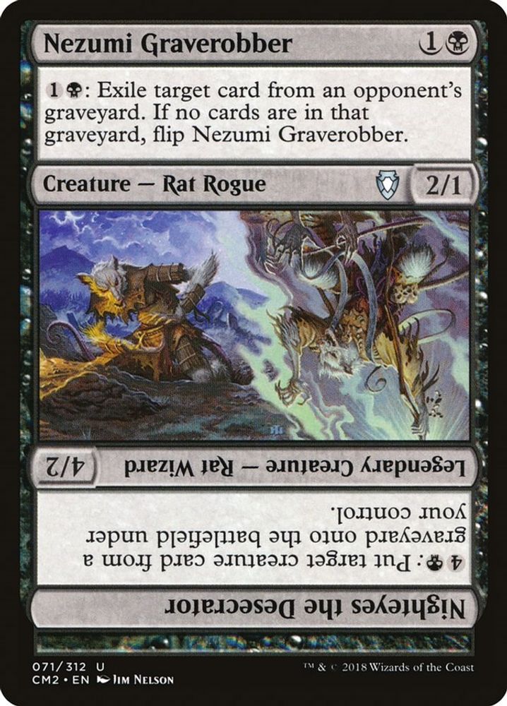 2018 Magic: The Gathering: Commander Anthology Volume II (CM2) - Nezumi Graverobber Nighteyes the Desecrator (#71, Uncommon) (, Near Mint)