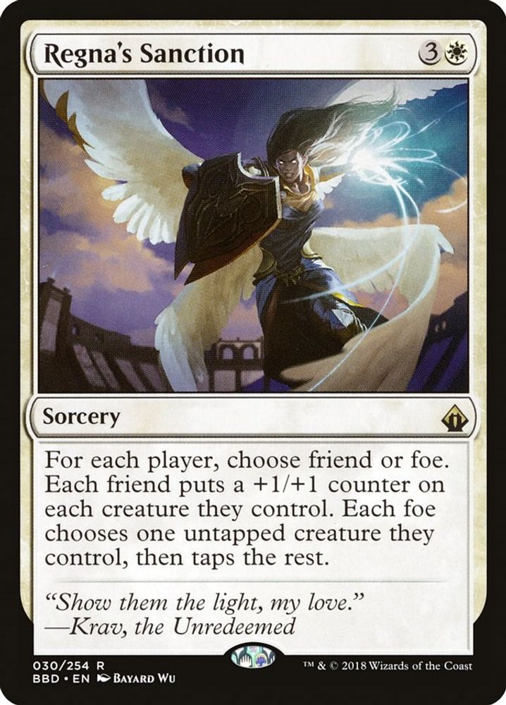 2018 Magic: The Gathering: Battlebond (BBD) - Regnas Sanction (#30, Rare) (, Near Mint)