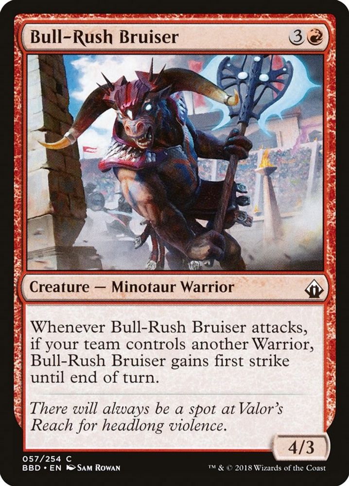 2018 Magic: The Gathering: Battlebond (BBD) - Bull Rush Bruiser (#57, Common) (, Near Mint)