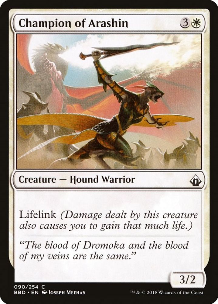 2018 Magic: The Gathering: Battlebond (BBD) - Champion of Arashin (#90, Common) (, Near Mint)
