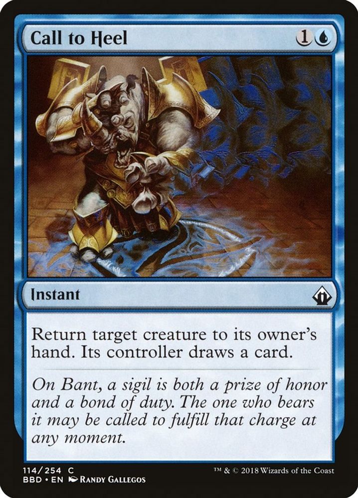 2018 Magic: The Gathering: Battlebond (BBD) - Call to Heel (#114, Common) (, Near Mint)