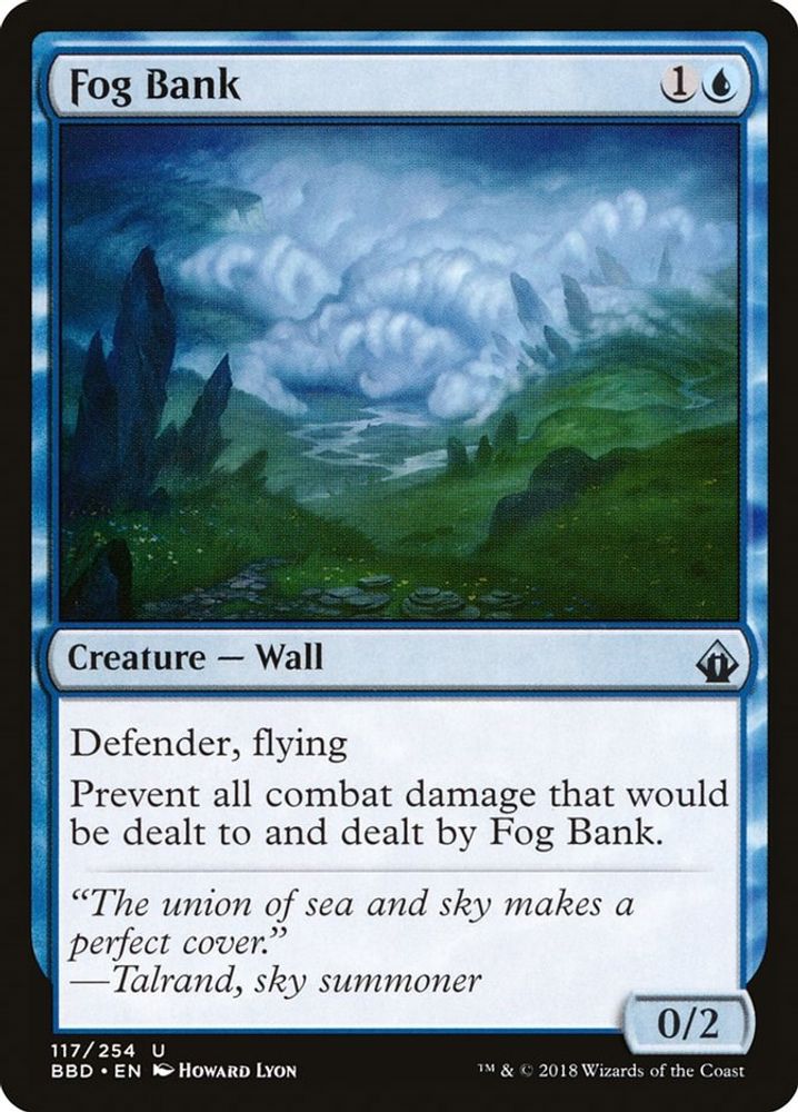 2018 Magic: The Gathering: Battlebond (BBD) - Fog Bank (#117, Uncommon) (, Near Mint)