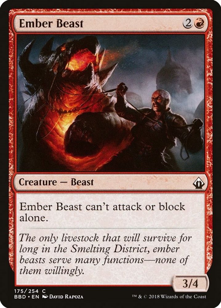 2018 Magic: The Gathering: Battlebond (BBD) - Ember Beast (#175, Common) (, Near Mint)