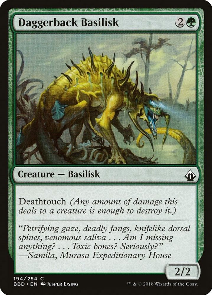 2018 Magic: The Gathering: Battlebond (BBD) - Daggerback Basilisk (#194, Common) (, Near Mint)