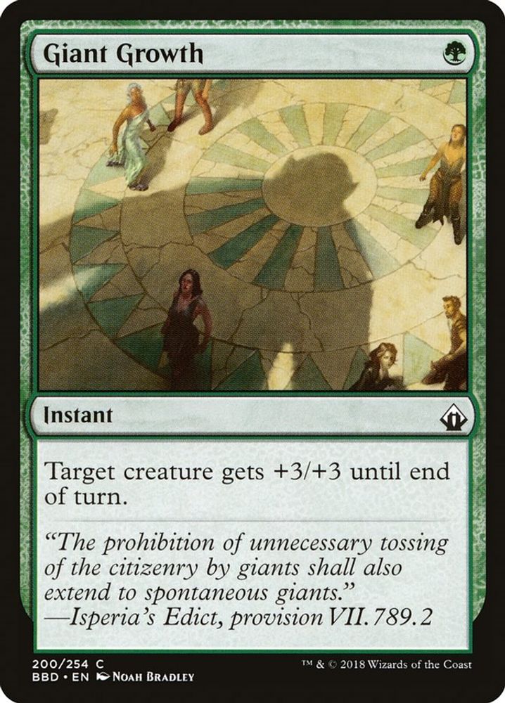 2018 Magic: The Gathering: Battlebond (BBD) - Giant Growth (#200, Common) (, Near Mint)